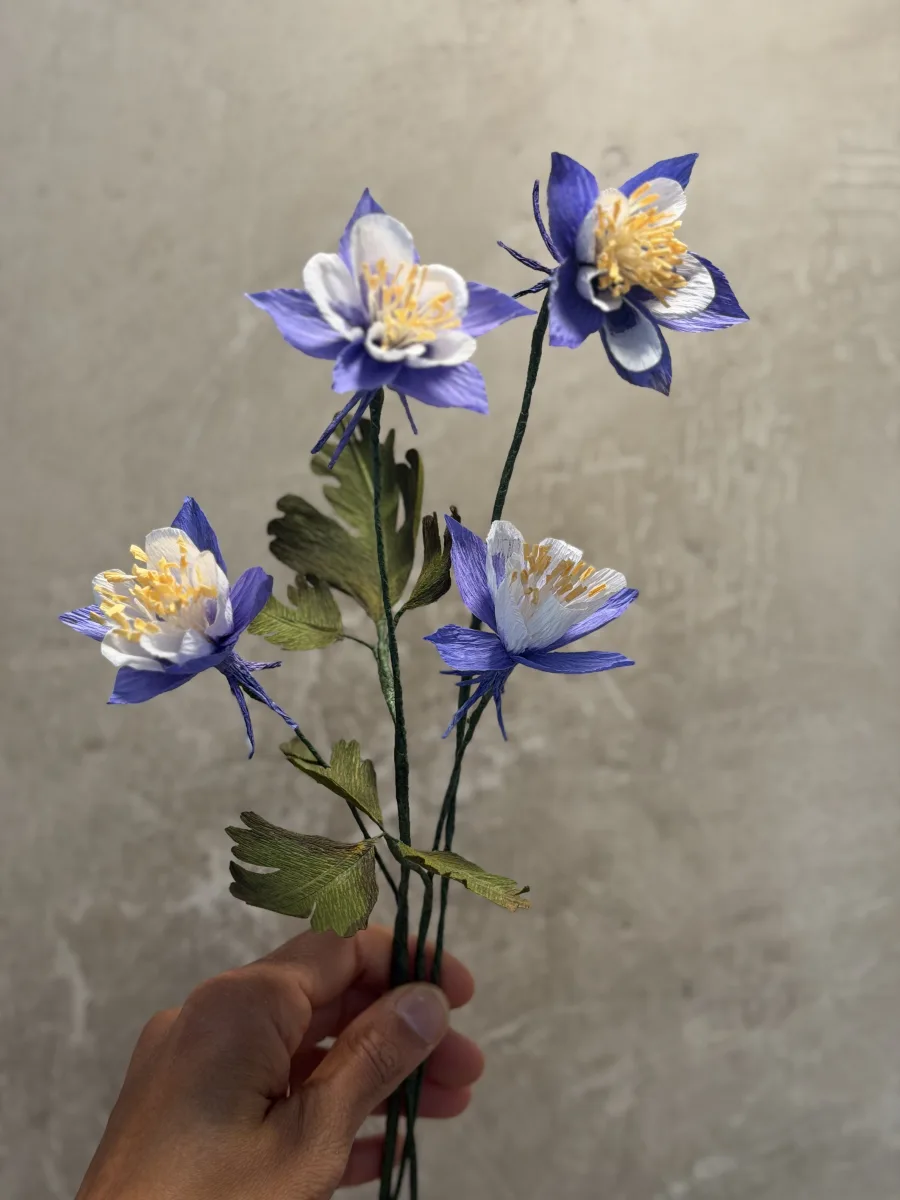 Liz crafting paper flowers