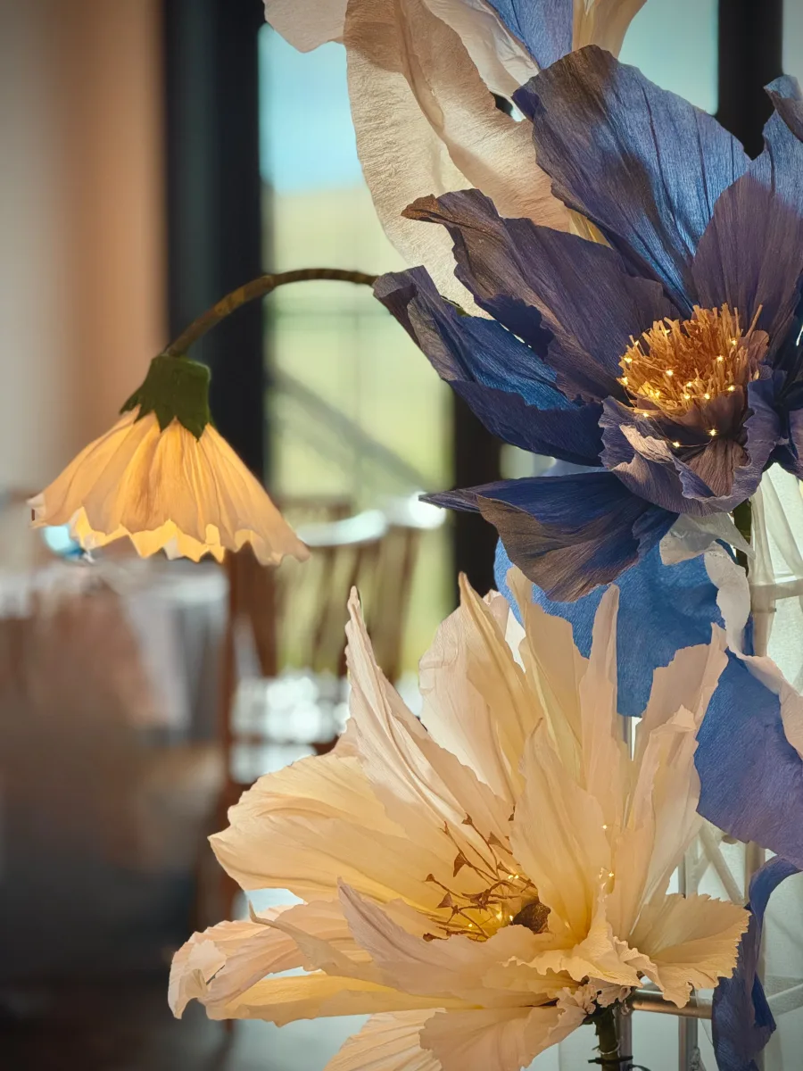 Paper floral installation