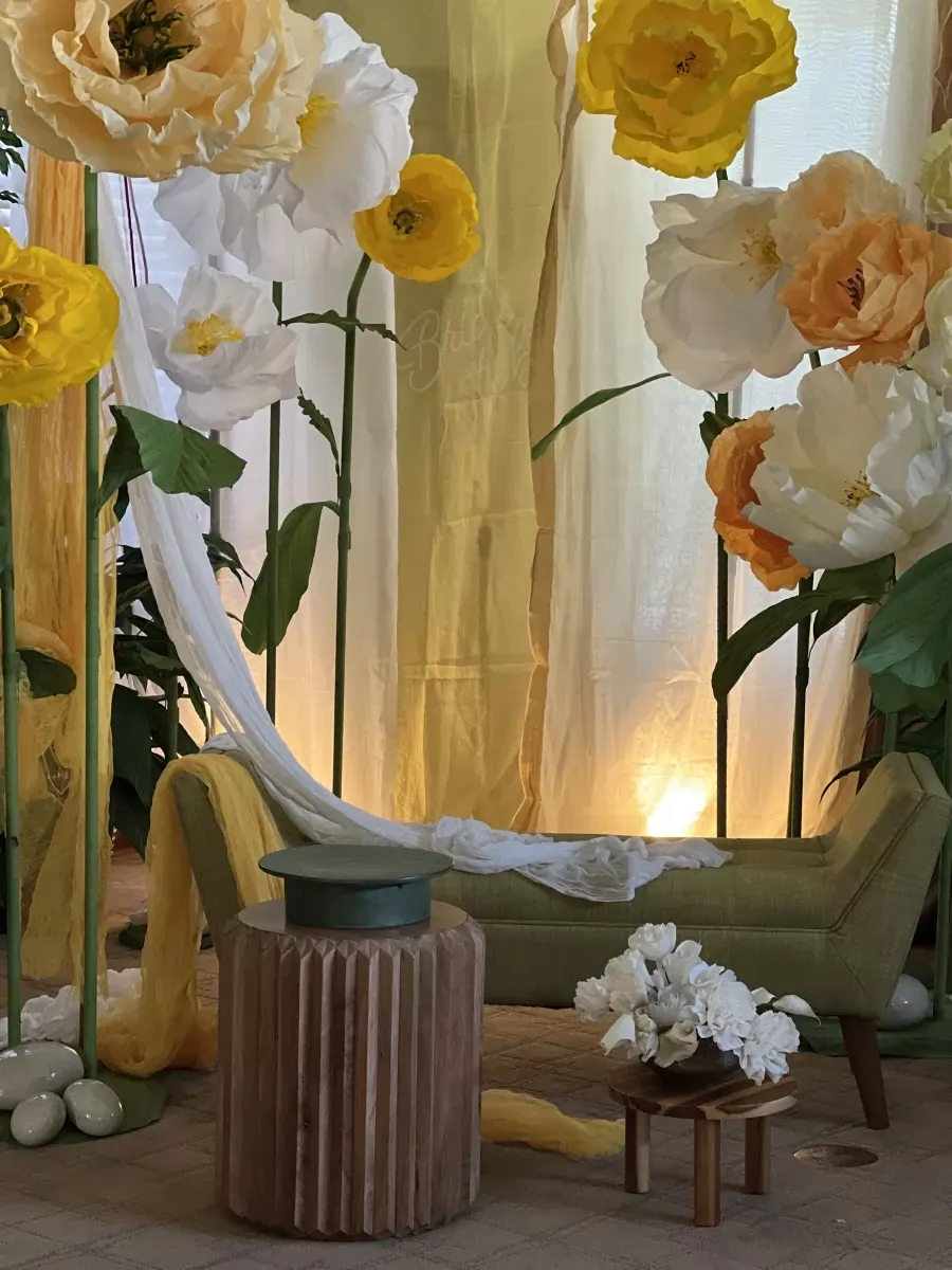Paper floral installation